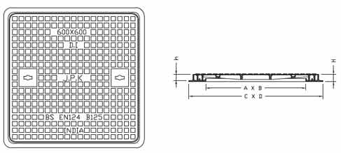 Solid Top Double Seal Manhole Frame (Model: MD B125)