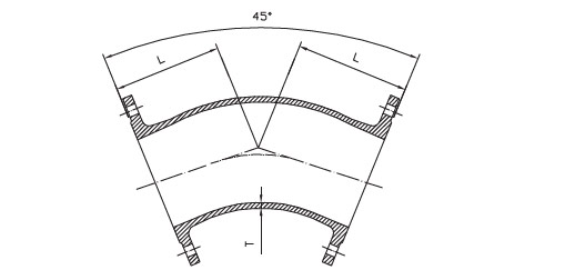 Double Flanged 45 Bend