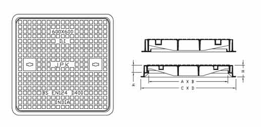 Solid Top Single Seal Manhole Frame (Model: EHD D400)