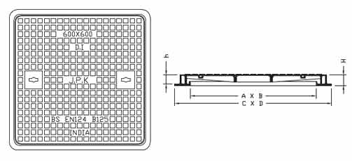 Solid Top Single Seal Manhole Frame (Model: MD B125)